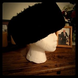 Faux fur pillbox hat